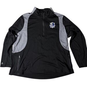 Antigua Dallas Mavericks Quarter Zip Pullover Black Long Sleeve Shirt NBA XXL